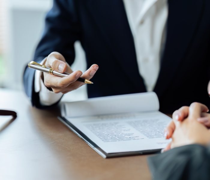 Client was listening to a lawyer advising, explaining the details of the proceeding